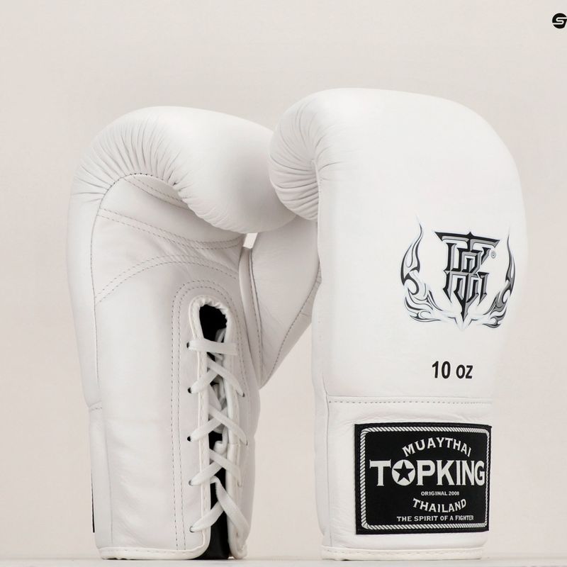 Top King Muay Thai Pro weiße Boxhandschuhe 7