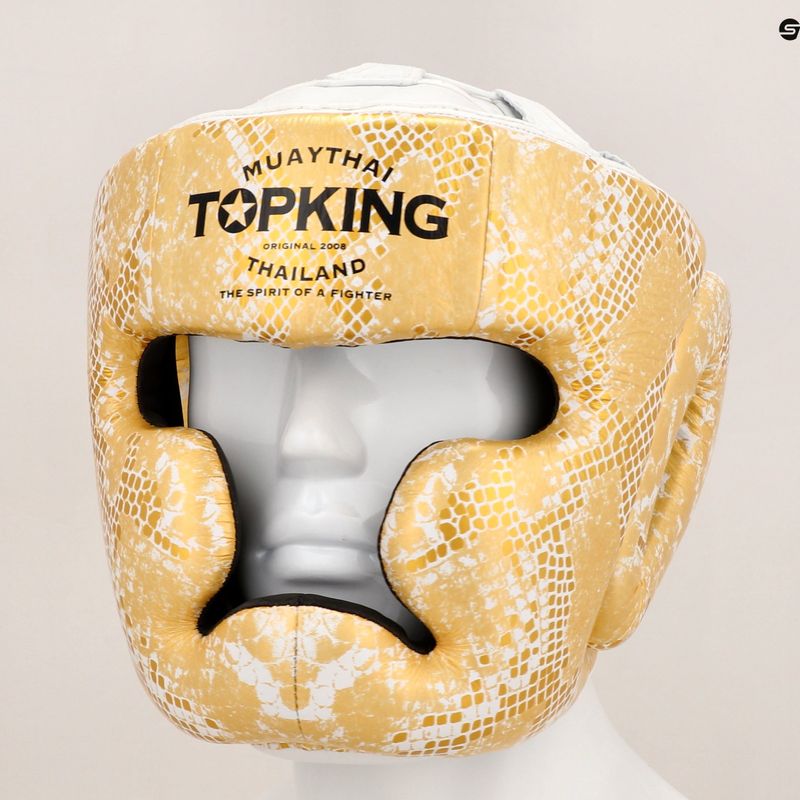 Top King Super Star weiß/goldener Boxhelm 8