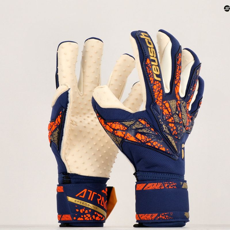Reusch Attrakt SpeedBump Premium Torwarthandschuhe blau/gold 5