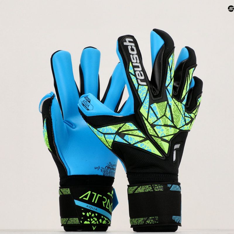 Reusch Attrakt Aqua Torwarthandschuhe schwarz/fluo lime/aqua 9