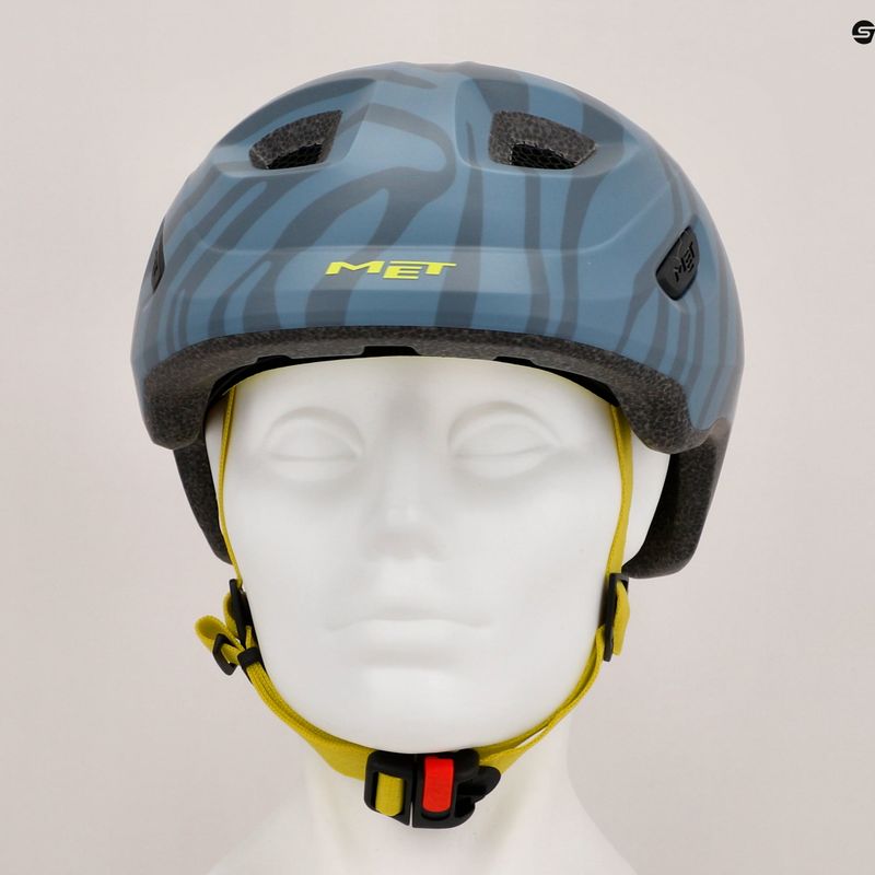 Fahrrad Helm Kinder MET Hooray blue zebra matt