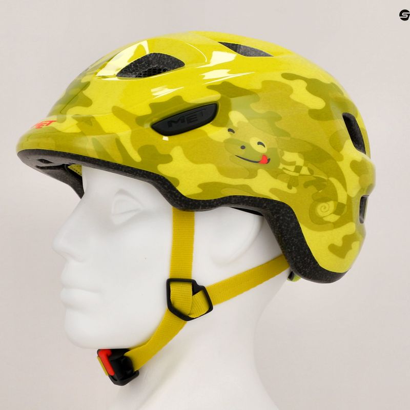 Fahrrad Helm Kinder MET Hooray lime chameleon glossy