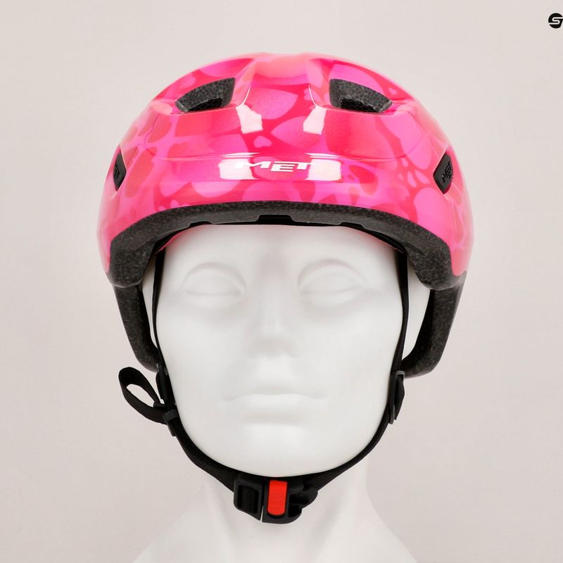Fahrrad Helm Kinder MET Hooray pink hearts glossy