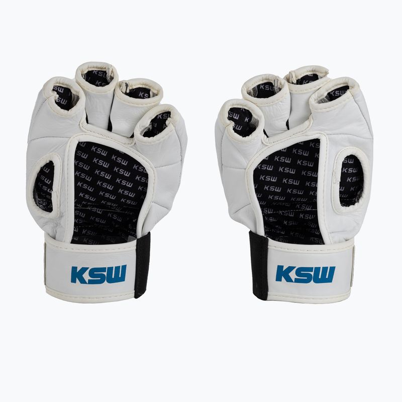 KSW Grappling Handschuhe Leder weiß 2