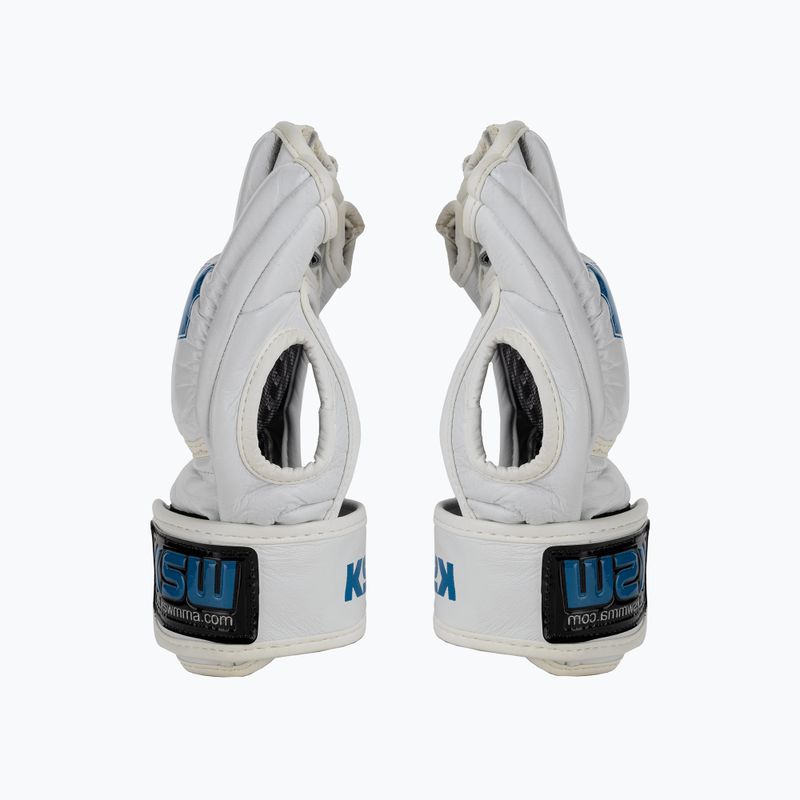 KSW Grappling Handschuhe Leder weiß 4