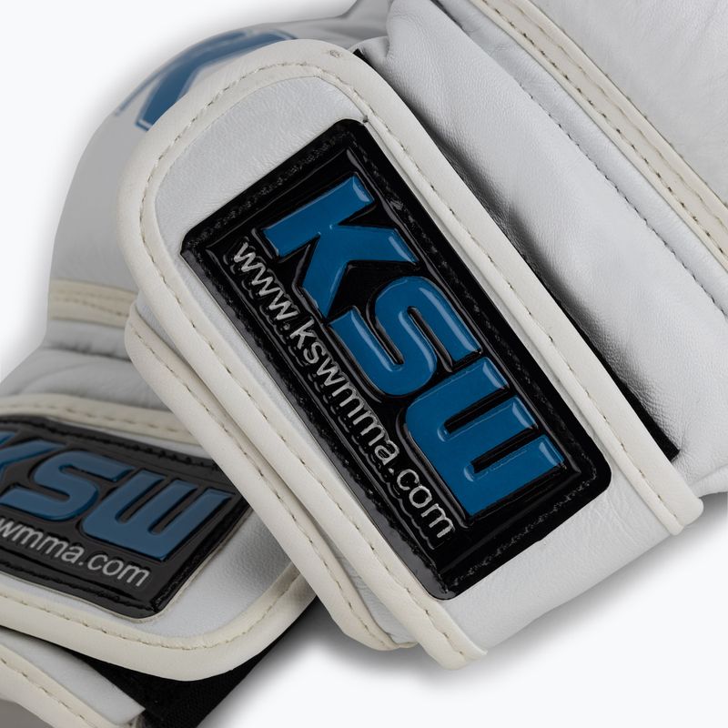 KSW Grappling Handschuhe Leder weiß 5