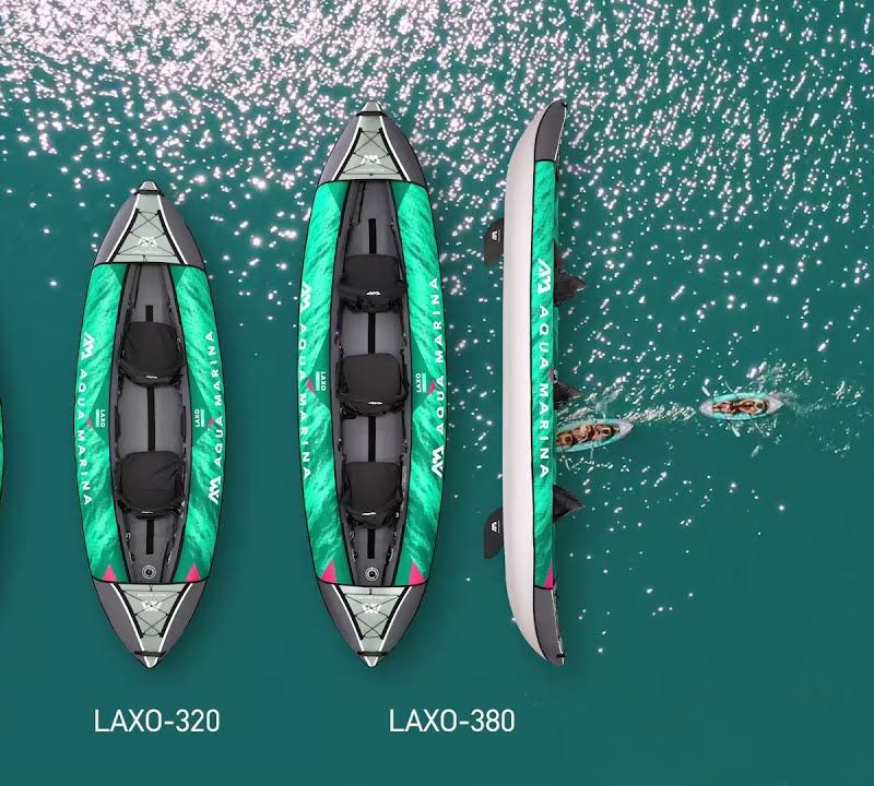 Aqua Marina Recreational Kayak grün Laxo-380 3-Personen aufblasbares 12'6″ Kajak 19