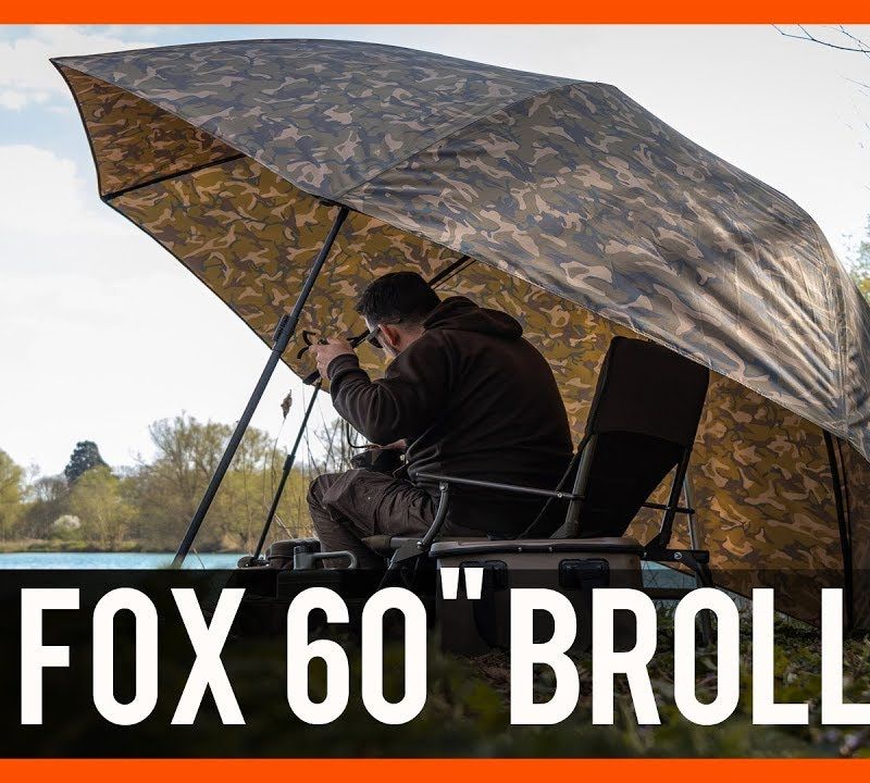 Fox 60  Camo Brolly braun Karpfen Regenschirm CUM268 4