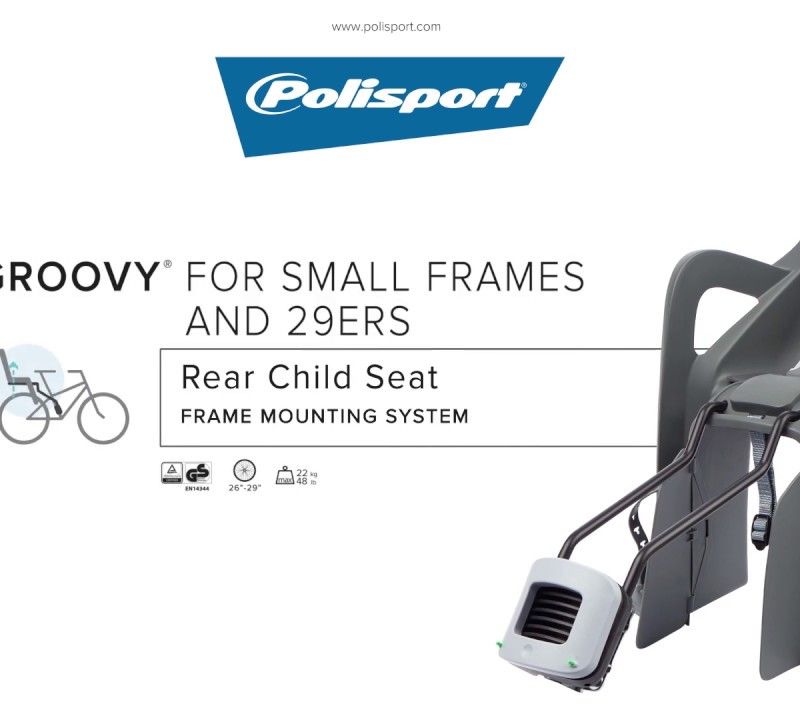 POLISPORT Groovy Maxi FF 29 grün-grau FO Kinderfahrradsitz 8406000032 8