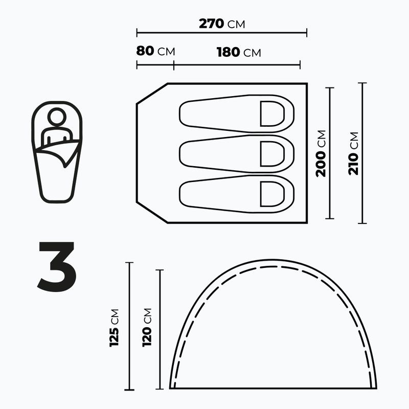 3-Personen Campingzelt KADVA CAMPdome 3 blau 6