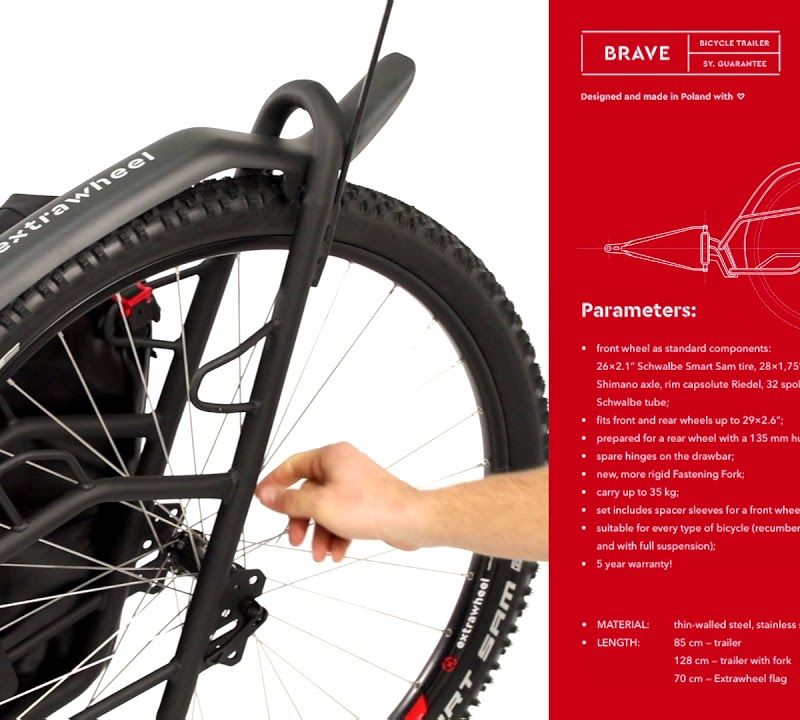 Extrawheel Voyager Fahrradanhänger schwarz PRO E0033 8