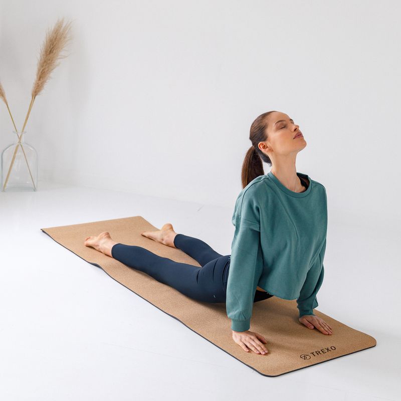 XTREXO Yoga-Matte TPE-Kork 6 mm schwarz YM-C01C 7