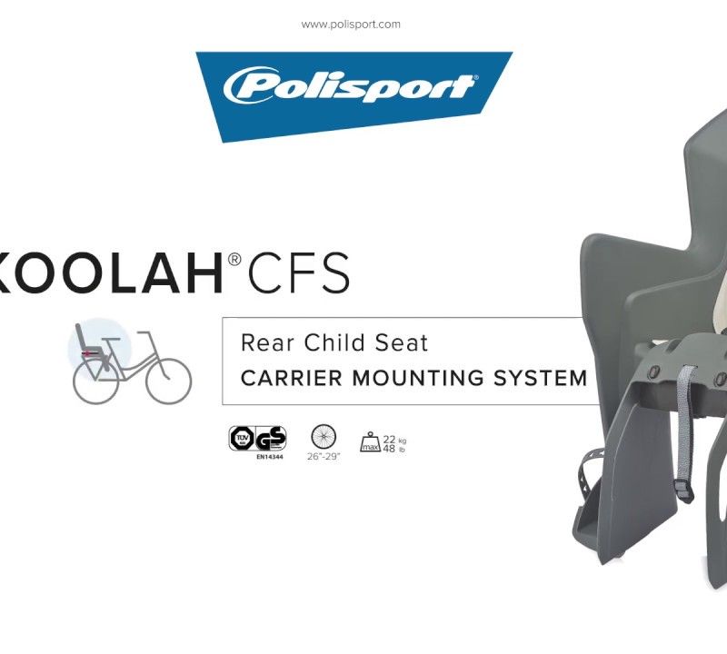 Polisport Koolah CFS Gepäckträger Fahrradsitz grau beige FO 8631500013 7