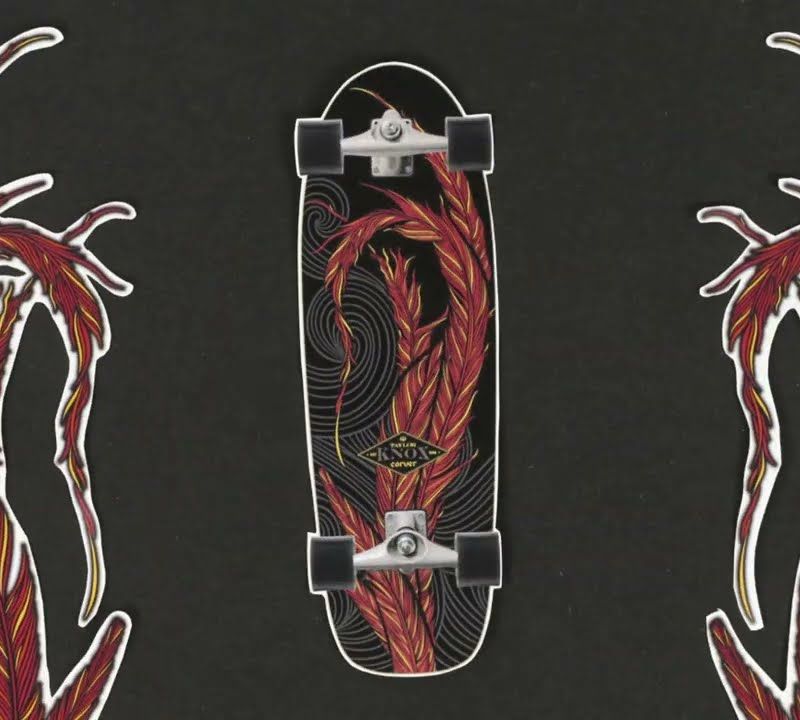 Surfskate Skateboard Carver C7 Raw 31.25" Knox Phoenix 222 Complete schwarz-rot C11311133 12