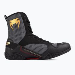 Venum Elite Boxing Schuhe stom grau/goldenen Logo
