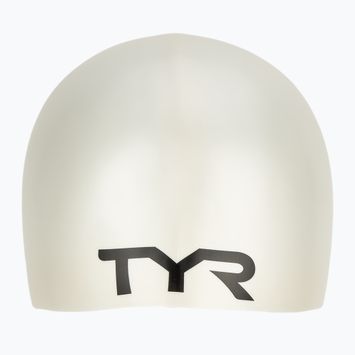 Kinderschwimmkappe TYR Wrinkle-Free Silicone weiß
