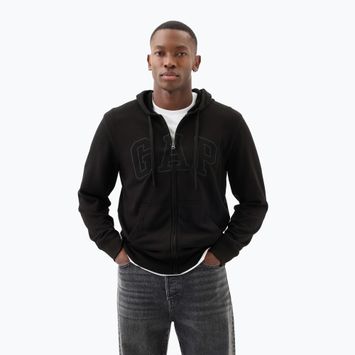 Herren GAP Erbe Französisch Terry Fullzip Logo Sweatshirt wahr schwarz