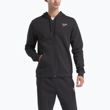 Herren Reebok Identity SL Fleece FZ Sweatshirt schwarz/weiß/vektorrot