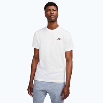 Herren Nike Sportswear Club T-Shirt weiß/schwarz/universitätsrot