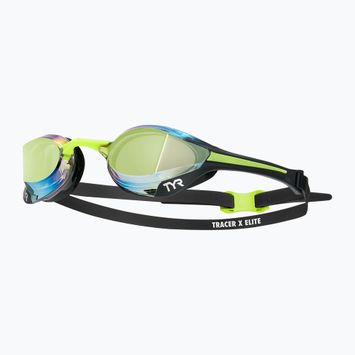 TYR Tracer-X Elite Racing Verspiegelt schwarz/kalk Schwimmbrille