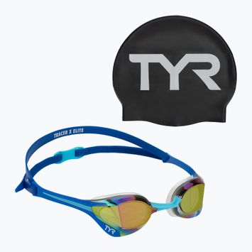 Schwimmbrille TYR Tracer-X Elite Racing Mirrored blue/turquoise