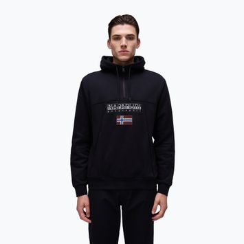 Herren Napapijri Burgee Half Zip Hooded 2.0 Sweatshirt schwarz 041