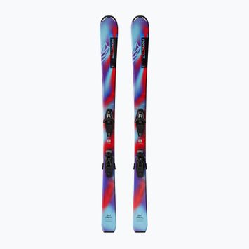 Abfahrtski Kinder Salomon QST Jr M + Schnürung C5 GW pastel neon blue 3/poppy red/black