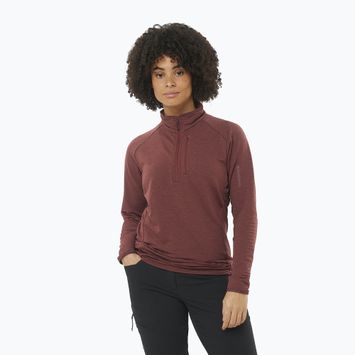 Damen-Trekking-Sweatshirt Salomon Essential Lightwarm Hz Rum Rosine
