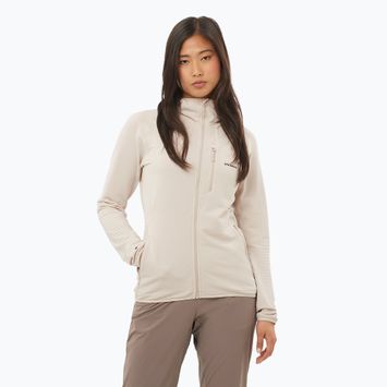 Trekking Hoodie Sweatshirt Damen Salomon Lightwarm Full Zip rainy day