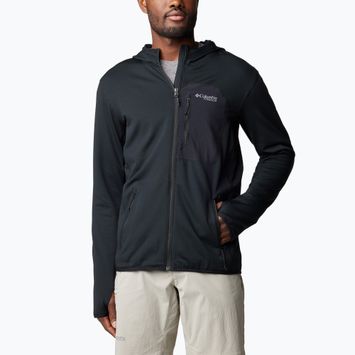 Herren Columbia Triple Canyon Grid Fleece-Sweatshirt schwarz/schwarz