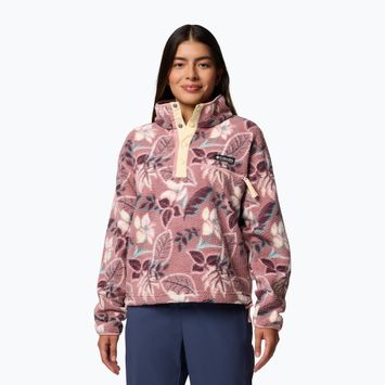 Fleece Sweatshirt Damen Columbia Helvetia II Printed Cropped Half Snap fig pasteled/multi
