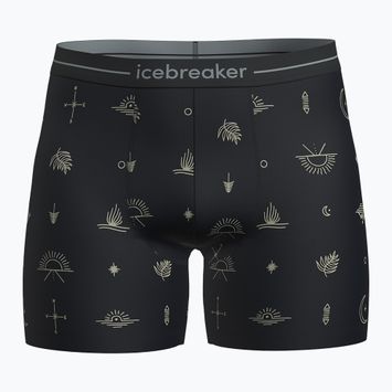 Thermoaktive Boxershorts icebreaker Merino150 Anatomica Boxers Explore More black/aop