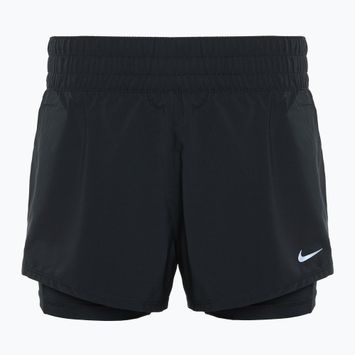 Nike One Dri-FIT 2IN1 Laufshorts für Damen schwarz / silber reflektierend