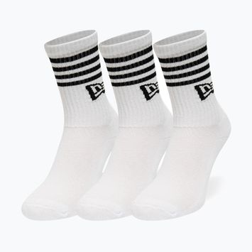 New Era Stripe Crew Socken 3 Paar weiß