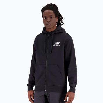 Herren New Balance Essentials Stacked Logo French Terry Sweatshirt schwarz