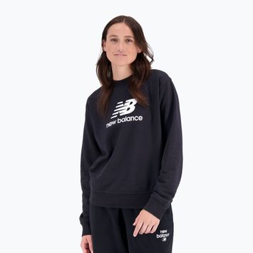 Damen Training Sweatshirt New Balance Essentials Stacked Logo French Terry Hoodie schwarz NBWT31533