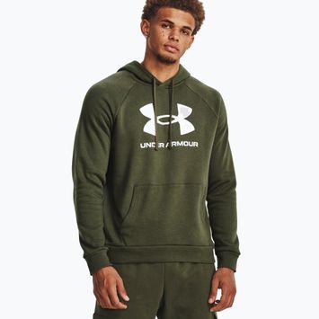 Under Armour Herren Kapuzenpulli Rival Fleece Logo HD marine von grün/weiß