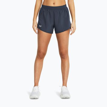 Laufshorts Damen Under Armour Fly By 3" downpour gray / downpour gray / reflective