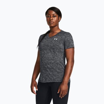 Under Armour Tech V-Twist schwarz/weißes Trainings-T-Shirt für Frauen