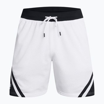 Herren Basketball-Shorts Under Armour Curry Mesh Short 4 weiß/schwarz/weiß