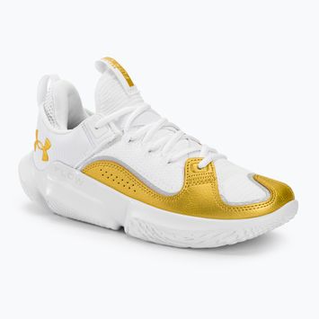 Under Armour Flow Futr X3 Basketball Schuhe weiß/weiß/metallic gold