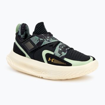 Under Armour Flow Futr X 4 Camo Basketball Schuhe schwarz/retro grün/metallic gold