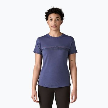 Damen Patagonia Cap Cool Merino Blend Graphic Shirt strata stripe: solstice purple