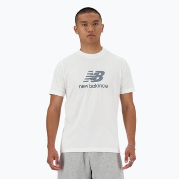 Herren New Balance Stacked Logo T-shirt weiß