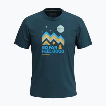 Smartwool Alpine Sky Grafik Kurzarm-T-Shirt Dämmerung blau