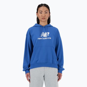 Damen New Balance French Terry Stacked Logo Hoodie blueagat