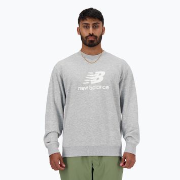 Herren New Balance Stacked Logo French Terry Crew sportlich grau Sweatshirt