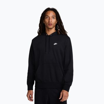 Herren Nike Club French Terry Pullover Hoodie schwarz/schwarz/weiß