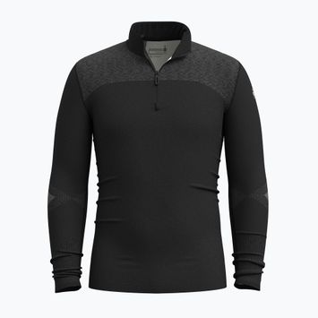 Herren Smartwool Intraknit Thermal Merino Base Layer 1/4 Zip schwarz/weiß Thermopullover