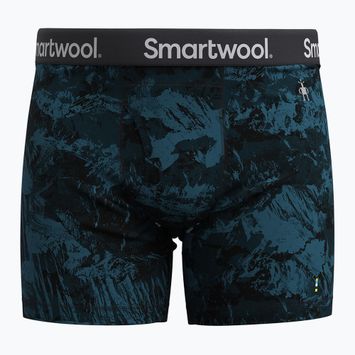Thermoaktive Boxershorts Herren Smartwool Merino Print Boxer Brief twilight blue mountain